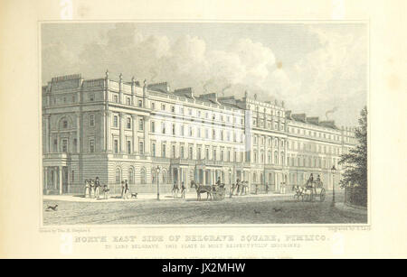 North East Side von Belgrave Square, Pimlico Hirte, Metropolitan Verbesserungen (1828), p257 Stockfoto