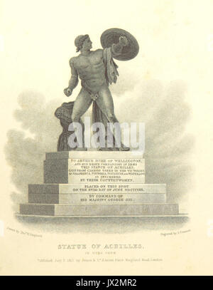 Statue von Achilles im Hyde Park Hirte, Metropolitan Verbesserungen (1828), p 326 Stockfoto