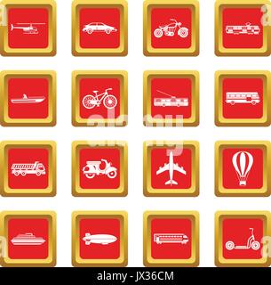 Transport Icons Set Rot Stock Vektor