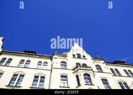 Details der Fassade von einem Art Nouveau Gebäude, Riga, Lettland Stockfoto