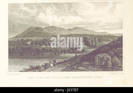 MA (1829) p192 die Pentland Hills, von Duddingstone Loch Thomas Hosmer Shepherd Stockfoto