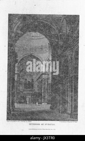 Brayley (1820) p 2 015 Innenraum von St. Paul Stockfoto