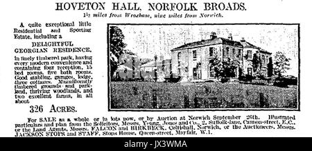 Hoveton Halle 1931 Stockfoto