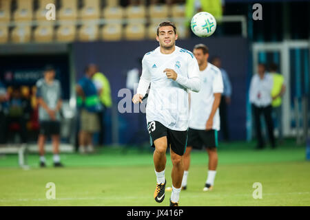 Skopje, FYROM - August 8,2017: Real Madrid Mateo Kovačić während der UEFA Super Cup Finale zwischen Real Madrid und Manchester United an Philipp II. Stockfoto