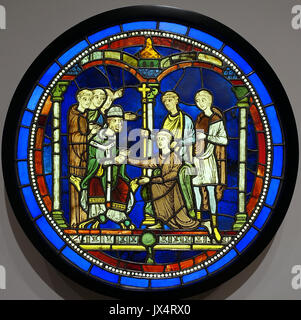 Szene aus dem Leben des Thomas Becket, Künstler unbekannt, Großbritannien oder Frankreich, c 1190 1205, Metall, Glas, glasigen Farbe Fogg Art Museum, Harvard University DSC 00961 Stockfoto