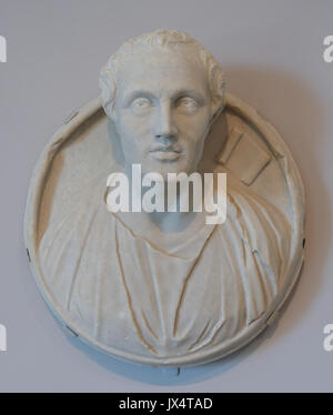 Medallion Portrait von Menander, Ansicht 1, Roman, 4. Jahrhundert AD, die Anpassung der Griechischen Statue des 3.Jahrhundert v. Chr., Marmor Arthur M Sackler Museum, Harvard University DSC 01535 Stockfoto