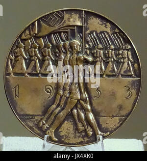 Sport Medaille von Oskar Gloeckler, Köln, Deutschland, August 1933, bronze Spurlock Museum, UIUC DSC 06117 Stockfoto