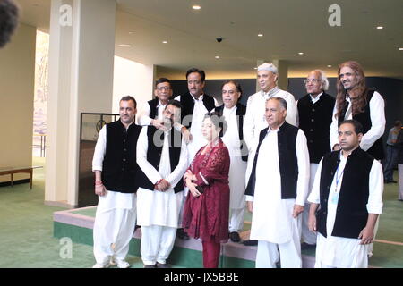 Uno, New York, USA. 14. August 2017. Der stellvertretende UN-Generalsekretär und Ambassado rLohdi markiert Unabhängigkeit Pakistans Tag mit einem Konzert in der UN-Generalversammlung Halle. Foto: Matthew Russell Lee/Innenstadt Presse/Alamy leben Nachrichten Stockfoto