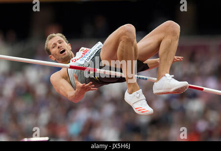 London, Grossbritannien. 13 Aug, 2017. Eike ONNEN, Deutschland, Aktion, Fehlerversuch, Finale Hochsprung der Maenner, am 13.08.2017 Wirtschaft Championships 2017 in London/Grossbritannien, vom 04.08. - 13.08.2017. | Verwendung weltweit Quelle: dpa/Alamy leben Nachrichten Stockfoto