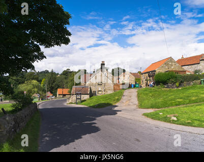 dh North Yorkshire Moors DANBY NORTH YORKSHIRE Tourist entspannendes Dorf Einkaufen traditionelle Häuser People Road york Moor Villages yorks Stockfoto