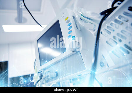 Leben Unterstützung Maschine im Krankenhaus-OP-Saal Stockfoto