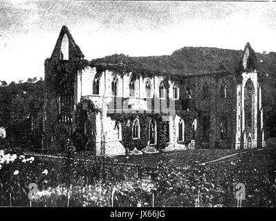 Tintern Abbey, wie es war im Jahre 1920 Stockfoto