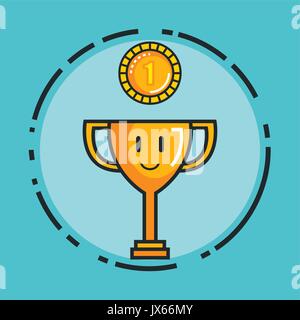 Trophy Goldmünze video game play award Vector Illustration Stock Vektor