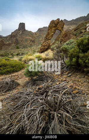 Nationalpark Teide auf Teneriffa in Spanien mit herrlichem Blick über die Lavafelder Stockfoto