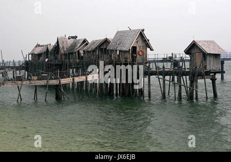 Alte, traditionelle, Fisherman Häuser, Sentosa, Singapur Stockfoto