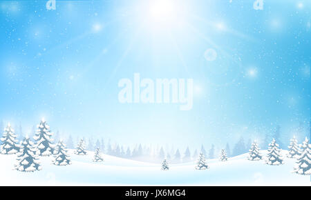 Schneeflocke in Schnee Winter Boden fallen und Beleuchtung über Blau abstrakt Hintergrund für den Winter Feier Förderung und Weihnachten mit Kopie Raum und Stockfoto