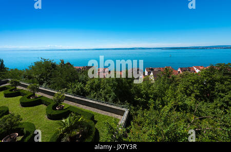 Blick vom Neuen Schloss in Meersburg am Bodensee - Meersburg, Bodensee, Baden-Württemberg, Deutschland, Europa Stockfoto