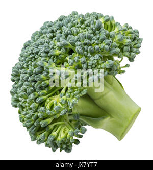 Kohl broccoli auf weißem Hintergrund mit Freistellungspfad isoliert Stockfoto