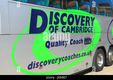 Entdeckung von Cambridge, Trainer, Coaches, Ausflug, Ausflüge, Ausflug, Ausflüge, Reisen, Transport, Bediener, Bediener, England, Großbritannien Stockfoto