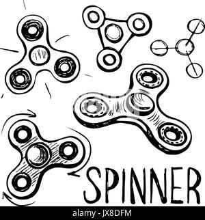 Hand spinner Tricks einstellen Stock Vektor