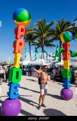 Miami Beach, Florida, Lummus Park, Gay Pride Week, LGBTQ, LGBT, Miami Beach, Pride Festival, FL170430016 Stockfoto