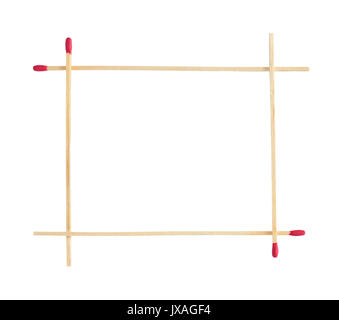 Rahmen aus entspricht. Auf weiß mit Freistellungspfad isoliert Stockfoto