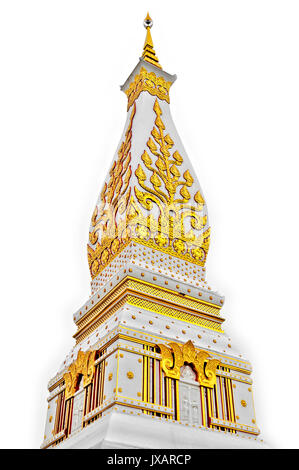 Tempel von Phra That Phanom Stupa in der Provinz Nakhon Phanom Thailand. Isoliert weißer Hintergrund Stockfoto