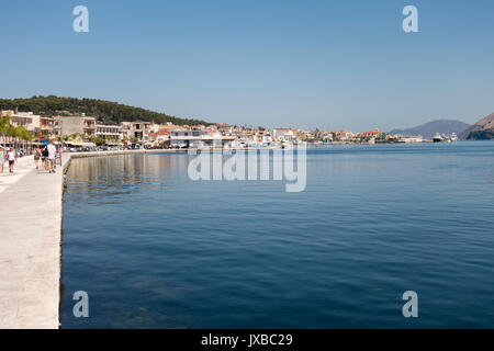 Die Promenade in Argostoli, Kefalonia, Griechenland Stockfoto