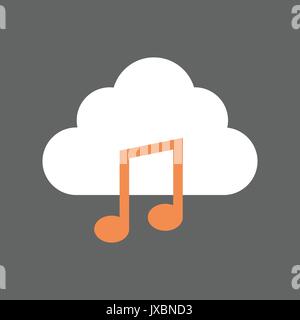 Digitale Musik Mobile Cloud Symbol Datenbank Stock Vektor