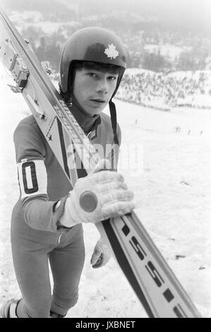 Kanadische Skispringer Steve Collins während des 1. Internationale Skispringen in Harrachov, Tschechoslowakei, März 1980. (CTK Photo/Jiri Krulis, Zd Stockfoto