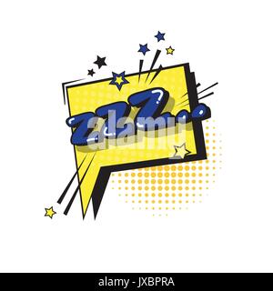Comic Rede Chat Bubble Pop Art Stil Zzz Ausdruck Symbol Text Stock Vektor