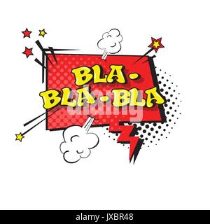 Comic Rede Chat Bubble Pop Art Stil Bla Ausdruck Symbol Text Stock Vektor