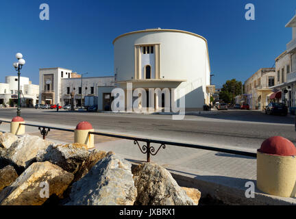 Roma Theater und Kino in der italienischen faschistischen Stil des Razionalismo, Lakki, Leros, Dodekanes, Griechenland. Stockfoto