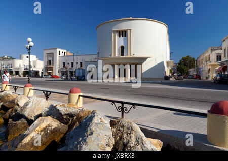 Roma Theater und Kino in der italienischen faschistischen Stil des Razionalismo, Lakki, Leros, Dodekanes, Griechenland. Stockfoto