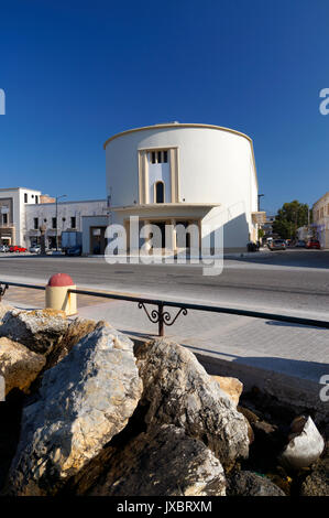 Roma Theater und Kino in der italienischen faschistischen Stil des Razionalismo, Lakki, Leros, Dodekanes, Griechenland. Stockfoto