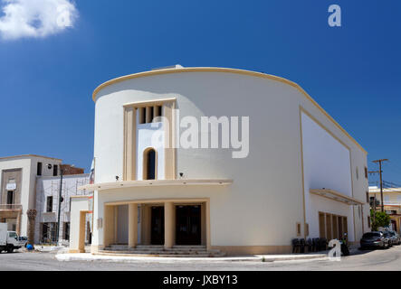 Roma Theater und Kino in der italienischen faschistischen Stil des Razionalismo, Lakki, Leros, Dodekanes, Griechenland. Stockfoto