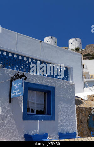 Süße Leros shop, Panteli, Leros, Dodekanes, Inseln, Griechenland. Stockfoto