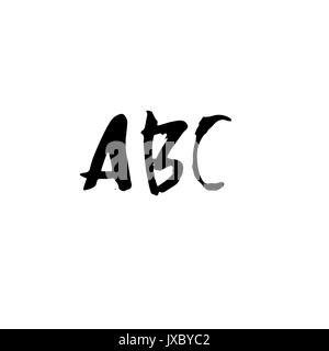 Buchstaben ABC. Durch trockenen Pinsel Handschriftliche. Grobe Anschläge Font. Vector Illustration. Grunge style Alphabet Stock Vektor