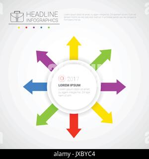 Überschrift Infografik Geschäftsdaten Pfeil Sammlung Präsentation Kopieren Raum Stock Vektor