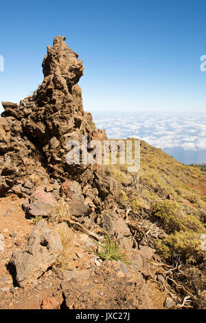 Meer der Wolken Blick vom Roque de Los Muchachos auf La Palma (Kanarische Inseln, Spanien) Stockfoto