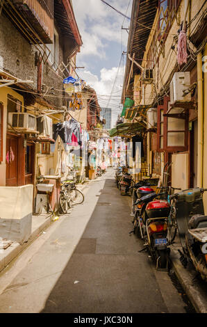 Danfeng Straße ab Der Wuton Road in Shanghai, das voller Charakter ist, Stockfoto