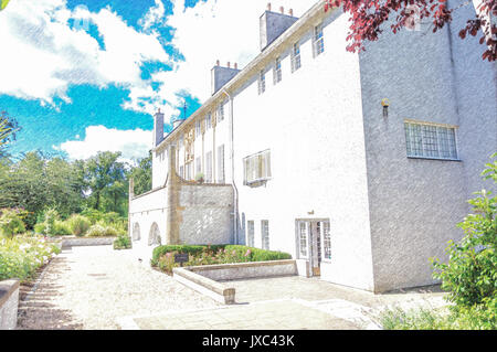 Bleistift Skizze des Hauses für ein Kunstliebhaber, von dem Architekten Charles Rennie Mackintosh 1901 in Glasgow, Schottland Stockfoto