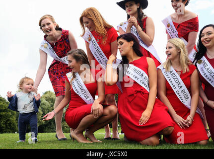 10 Monate alte Lilie Callaghan, von Malahide, Gate stürzt ein Fotoshooting, auf dem Gelände der Malahide Castle, Dublin, die 65 Internationale Rosen gehofft, dass es bis zum Jahr 2017 International Rose Fernsehen Auswahl zu treffen. Stockfoto