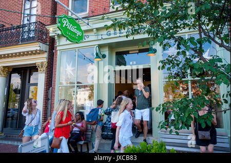 USA Baltimore Fells Point md Maryland Pitango Gelato gelatoria Sommer Stockfoto