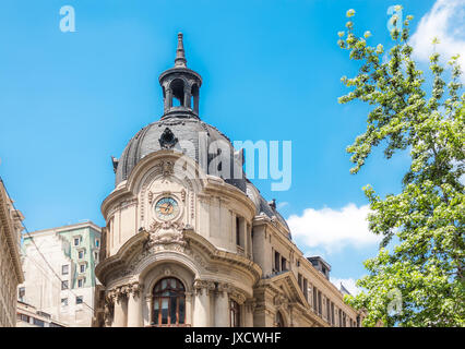 Detailansicht der Gebäude der Börse (Bolsa de Comercio) in Santiago, Chile Stockfoto