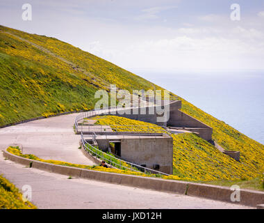 Die alte Start Test site an den Nadeln Beauty Spot auf der Insel Wight, South East England. Stockfoto