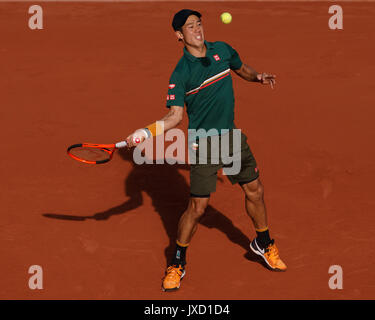 KEI NISHIKORI (JPN) Tennis - French Open 2017 - Grand Slam/ATP/WTA-/ITF-Roland Garros - Paris - Frankreich - 7. Juni 2017. Stockfoto