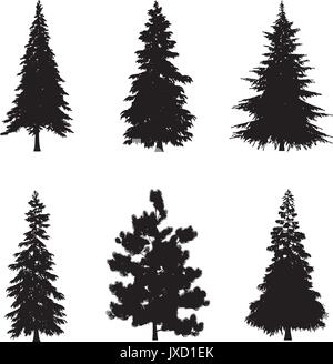 Vektor-Illustration der Baum Silhouetten Stock Vektor