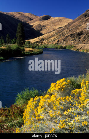 Yakima River, Yakima River Canyon Scenic und Freizeit Highway, Washington Stockfoto