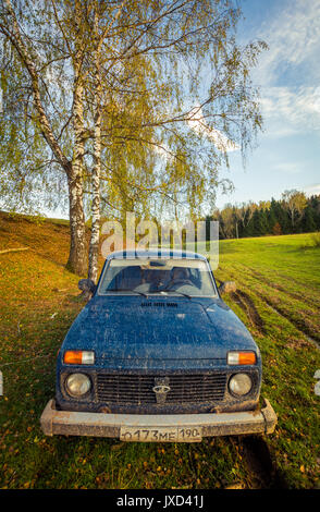 Sowjetische und russische SUV Lada Niva 4 x 4 Stockfoto